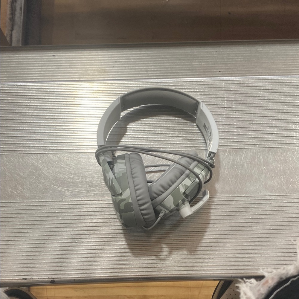 Gray Camouflage Headphones